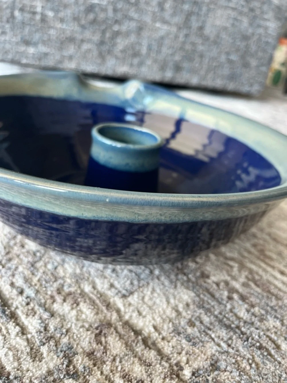 Tumbleweed Pottery Cobalt Blue Upright Chicken Roaster 11